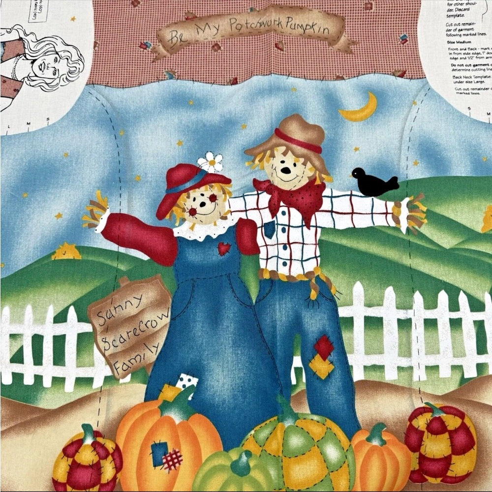 Vintage Daisy Kingdom Pumpkin Pals Cut & Sew Vest Adult Size 8 - 22 Fall Autumn